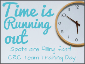 CRC Team Training Day Almost Full; Secure Your Spot Today!